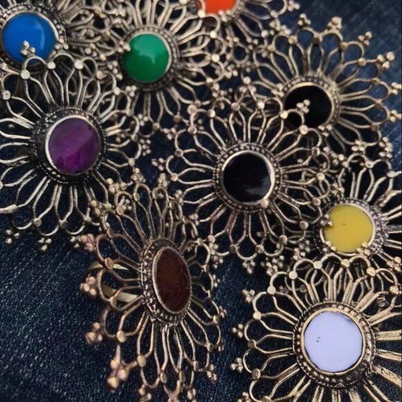 Afghan Statement Tribal Ring, Afghan Ring, Bohemian Ethnic, Afghan Jewelry - Picture 2 of 6